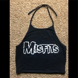 Misfits Cropped Black Shirt